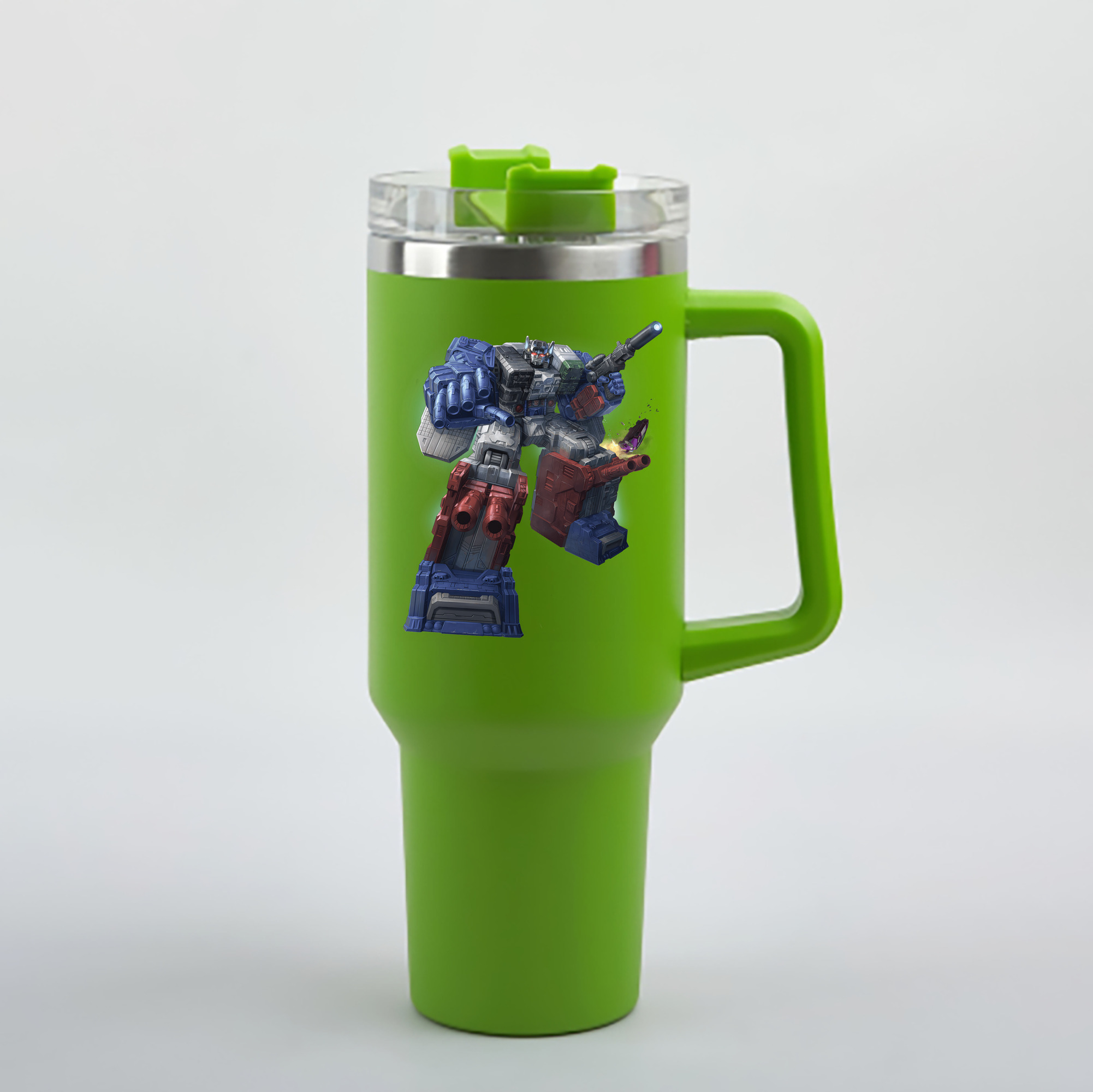（画像用） Transformers トランスフォーマー 1200mL車用タンブラー - クリスタルステッカー（プラスチックストロー付き）